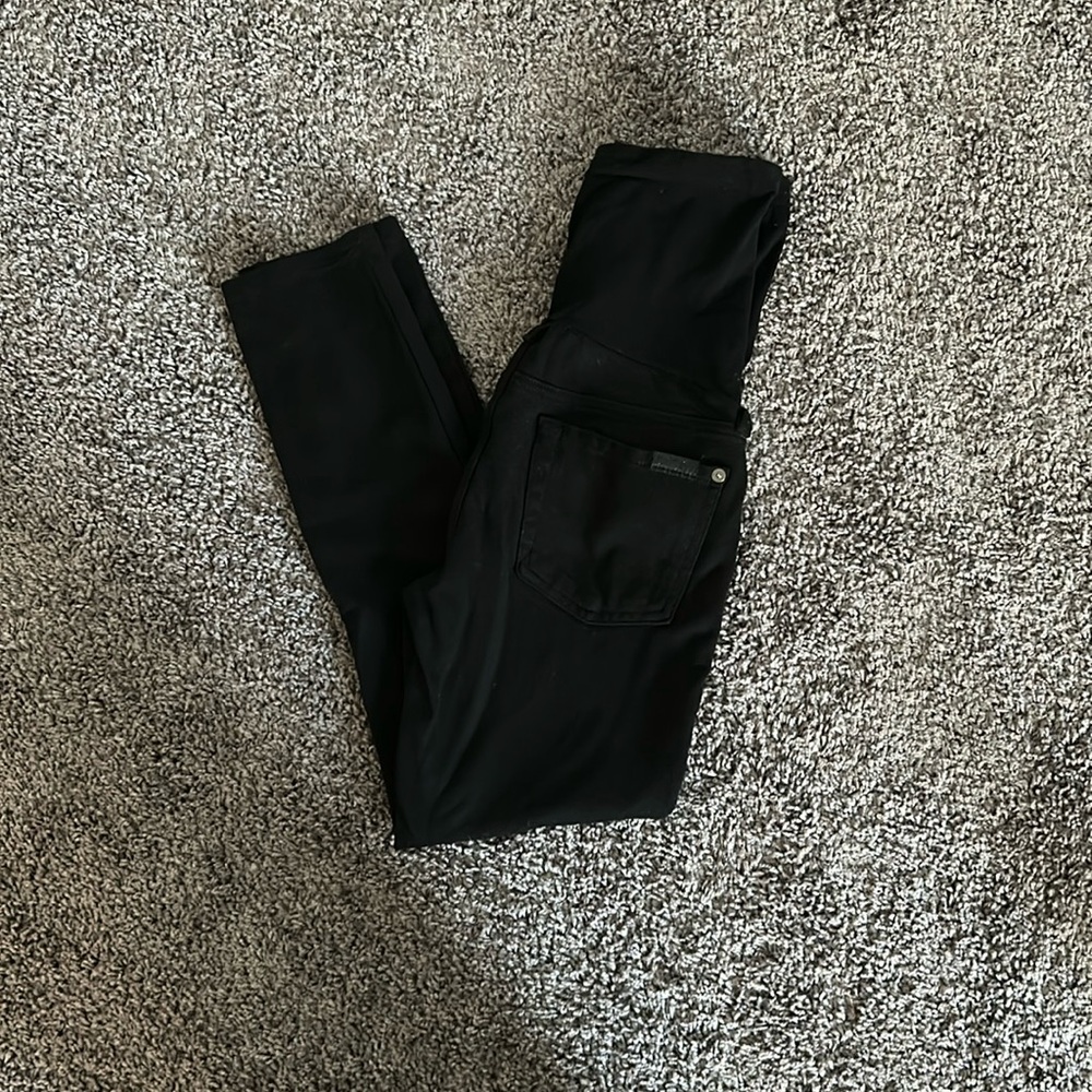 7 for all mankind Maternity Black Jeans/Leggings, Over the Belly, Size 0